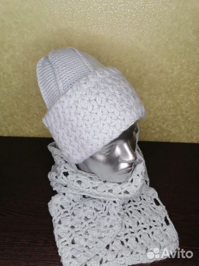 Шапка женская с шарфом
