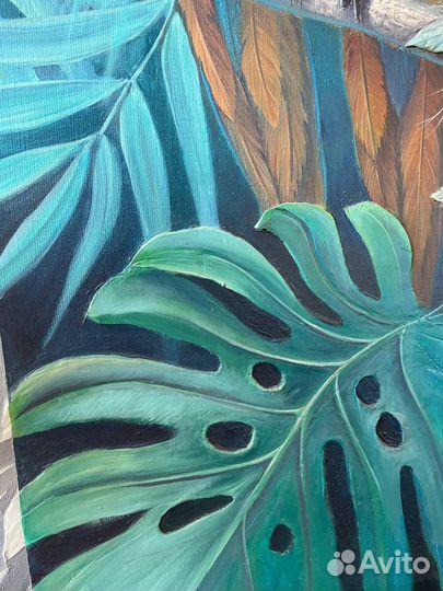 Картина Попугаи 70*100 ручная работа