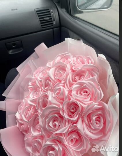 Розы из атласных лент на заказ