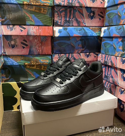 Кроссовки Nike Air Force 1 Black, Люкс (40-45)