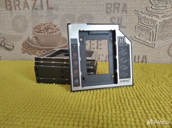 Металлические SATA салазки для ноутбука 9, 12.5 мм