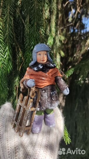 Ватные ёлочные игрушки ручной работы