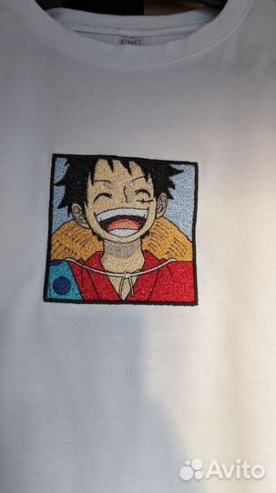 Футболка аниме (One Piece) с вышивкой