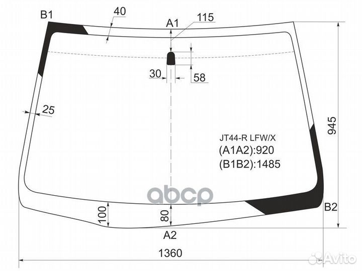 Стекло лобовое Mitsubishi Dion 00-05 / Mirage