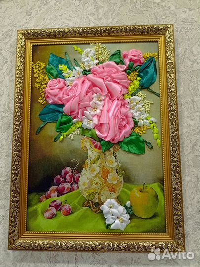 Картины из атласных лент