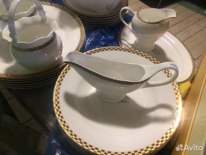 Посуда Сервиз Костяной тонкий фарфор Новый