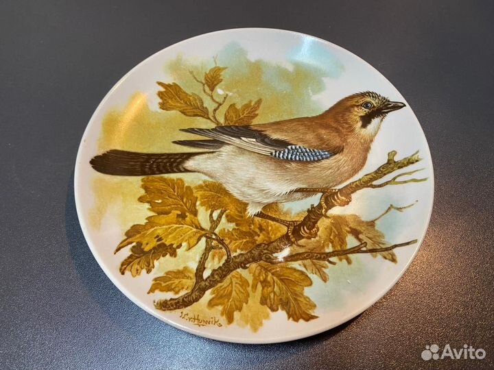 Настенная тарелка, лесные птицы Вербилки