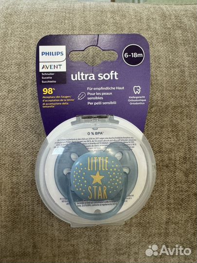 Пустышка avent ultra soft 6-18