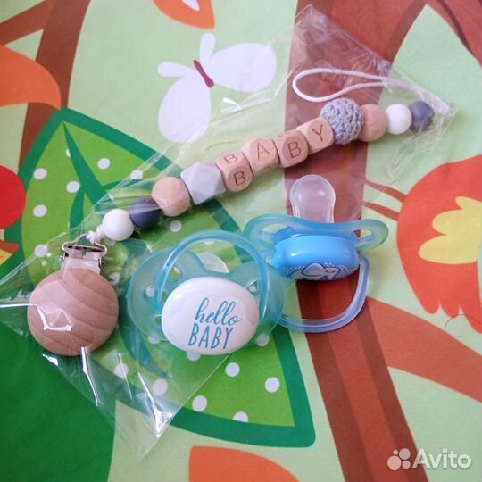 Пустышки avent и держатель, бутылочка