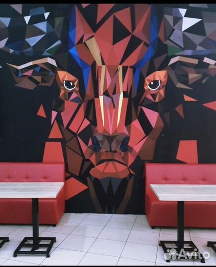 Роспись стен, картины на заказ, меловые доски