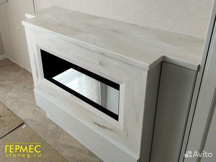 Облицовка камина искусственным камнем Corian м2