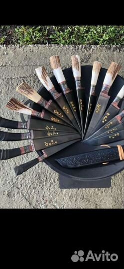 Настоящий нож пчак с ручкой из кости