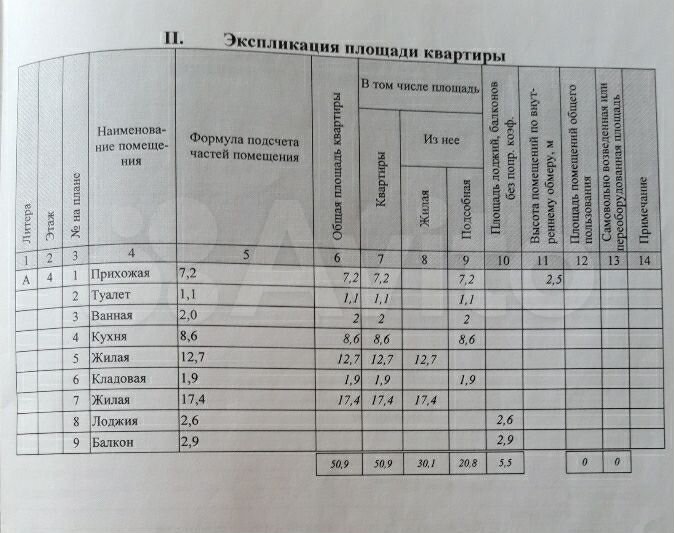 2-к. квартира, 50,9 м², 4/5 эт.