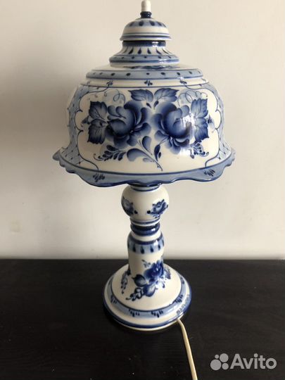 Гжель Авторская работа Настольная лампа СССР