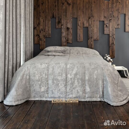 Покрывало мрамор софт Зарина светло-серый новое