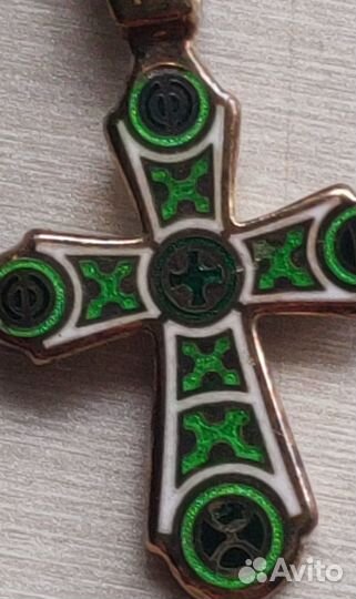Крест серебро эмаль 950 проба
