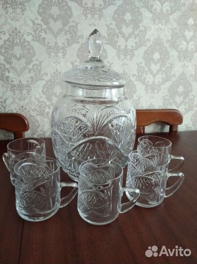 Хрустальный набор для глинтвейна СССР