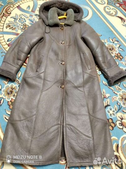 Дубленка натуральная женская 50 52 с капюшоном