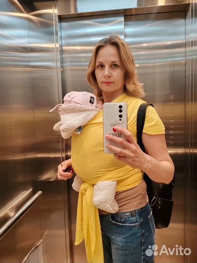 Трикотажный слинг шарф для новорожденных