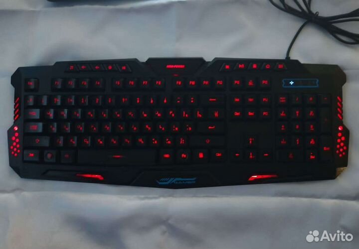 Игровая клавиатура с подсветкой, 3 цвета