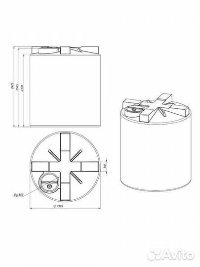 Емкость 10000 литров пластиковая