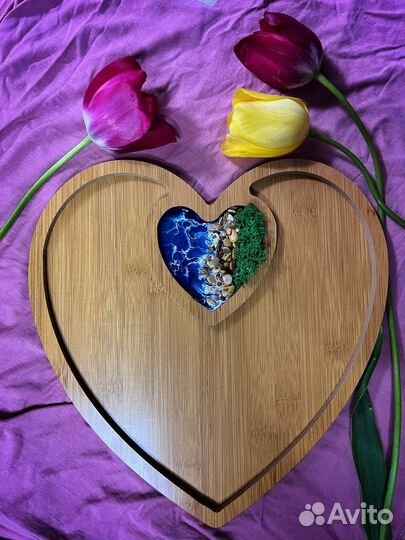 Менажница в стиле Море с эпоксидной смолой