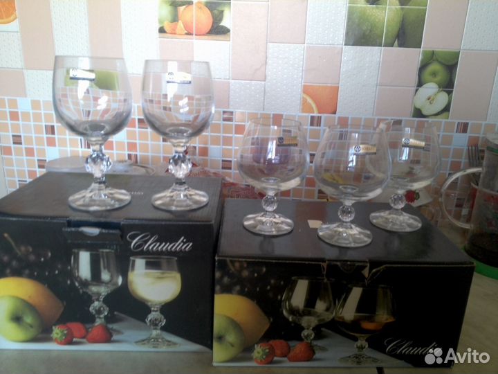 Фужеры хрусталь, новые, Чехословакия