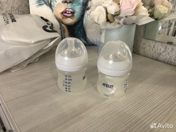 Бутылочки для кормления avent 125 мл б/у 4 штуки