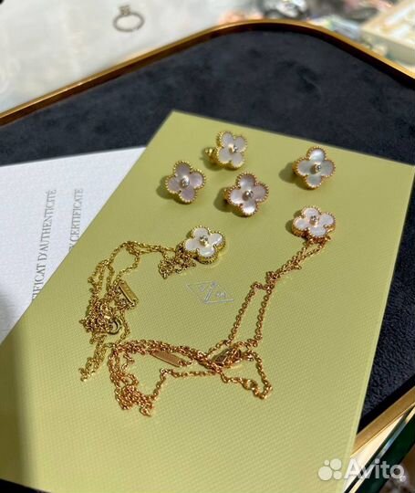 Кулон,серьги Van Сleef