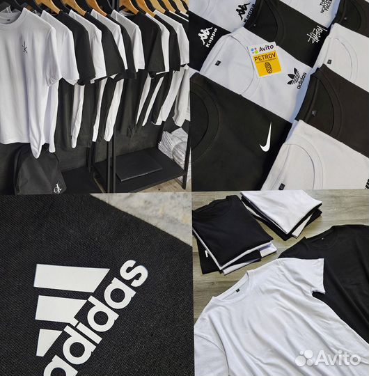 Футболки хлопок adidas originals бел и другие малы