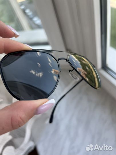 Мужские черные очки авиаторы