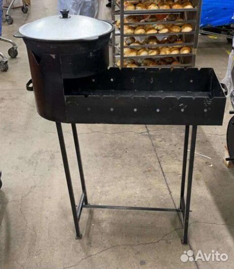 Мангал с очагом под чугунный казан 10 л 3 мм сталь
