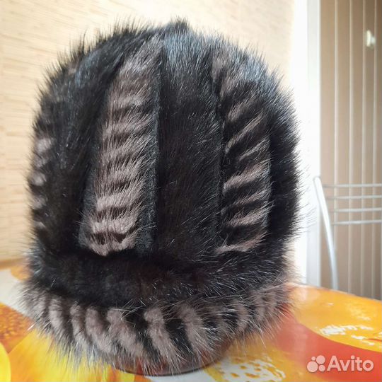 Шапка норковая вязаная