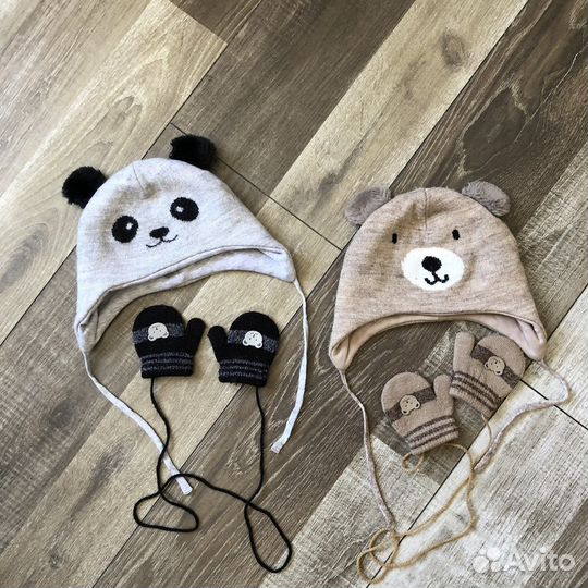 Шапка+варежки комплект демисезон