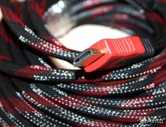 Kабель hdmi ver.1.4 30 метров RED/black