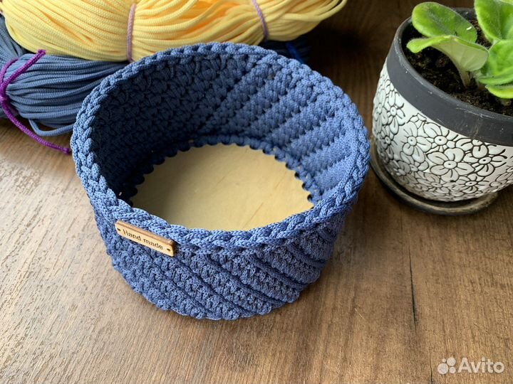 Корзина вязаная ручная работа