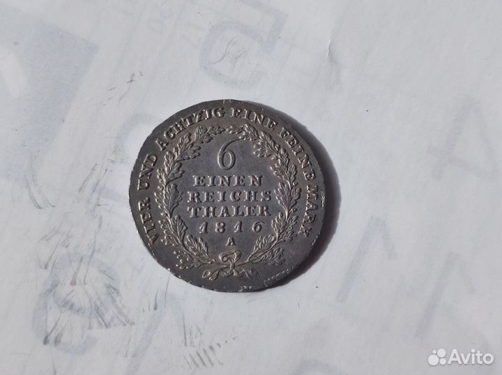 1/6 Рейхсталера 1816 A Фридрих Вильгельм III
