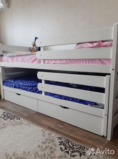 Детская Кровать из бука для двоих