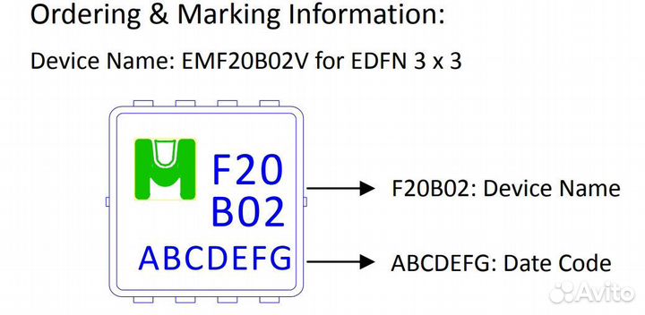 Микросхема EMF20B02V P-Channel MOSFET 30V 8.5A ED