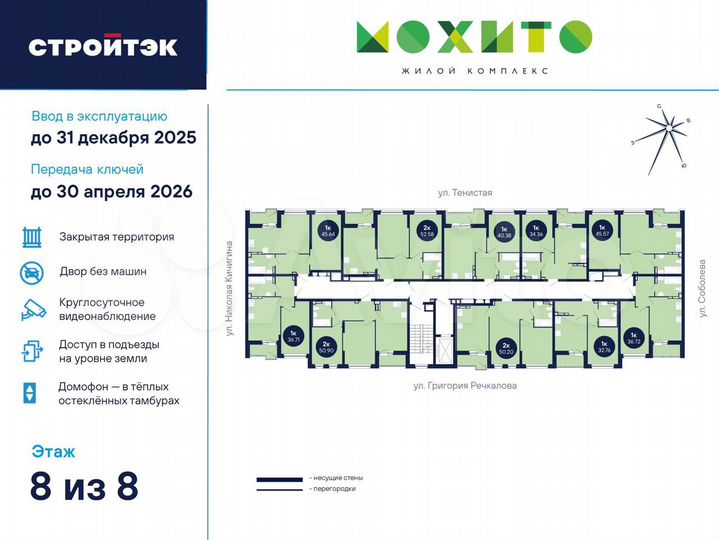 1-к. квартира, 32,8 м², 8/26 эт.