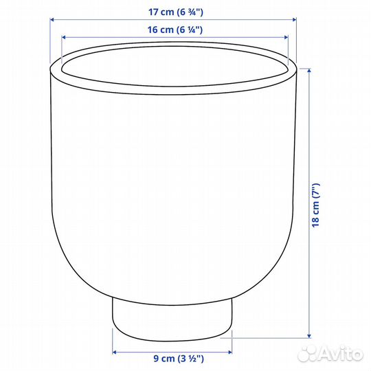 Dromsk IKEA 705.627.75 Цветочный горшок 15 см. ярко-желтый