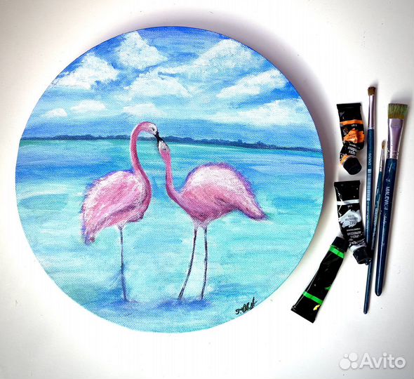 Картина Неразлучные Фламинго