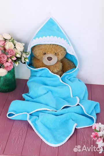 Уголок полотенце с кружевом детский для малышей