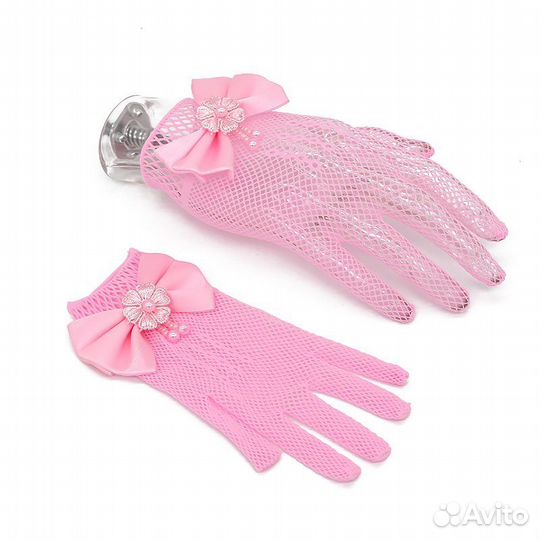 Перчатки сетка новые с бантом