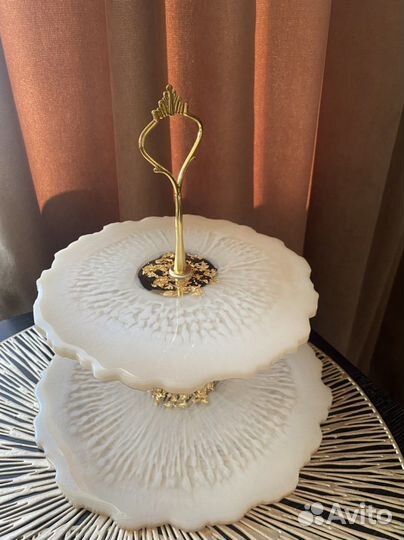 Фруктовница этажерка посуда из эпоксидной смолы