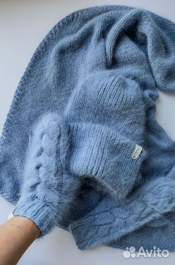 Шапка варежки бактус-косынка