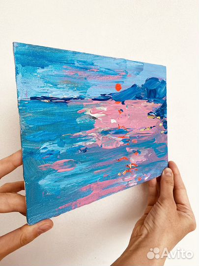 Картина море на холсте 18 х 24 масло, акрил