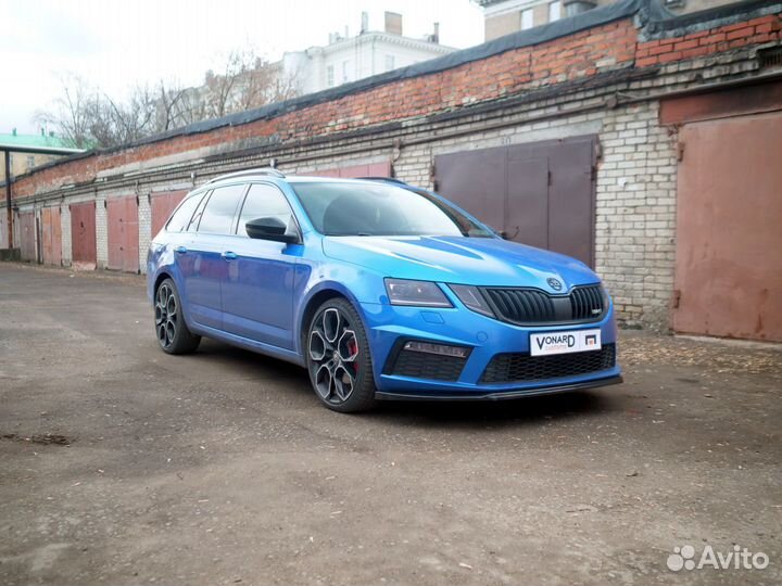 Сплиттер бампера Skoda Octavia 3 A7 RS FL V3 под п