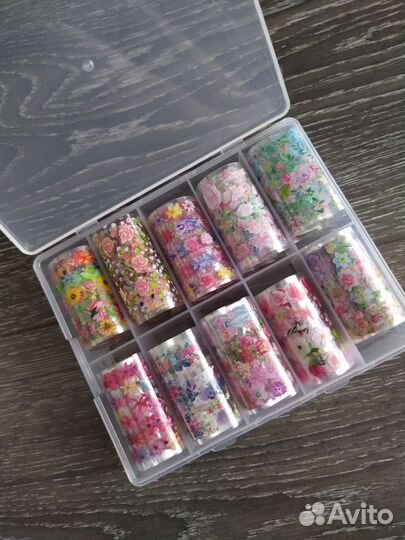 Набор переводной фольги для дизайна ногтей