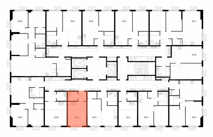 Квартира-студия, 20,1 м², 16/24 эт.